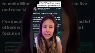 Тим Уолз ВЫБЫЛ!! Снимает свою кандидатуру с выборов губернатора Миннесоты! #minnesota #timwalz