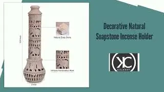 Elephant Carving Agarbatti Stand | Soapstone Hand-Carved Bottle Shape Incense Burner Holder