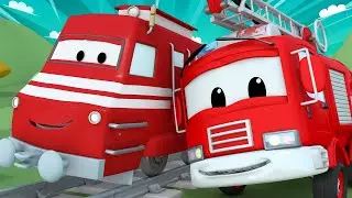 Train for kids -  Water for the waterpool - Franck the fire truck  - Troy The Train in Car City