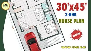 30x45 House Plan | 2BHK with Parking | 30*45 House Design | 30by45 House | #housedesign #floorplan 