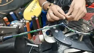 Double Color Badminton Stringing  | #badminton #shorts