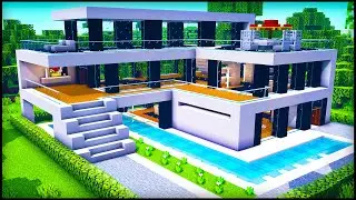 Minecraft: Large Modern Mansion House - How to build a Large Modern Mansion House (Tutorial)