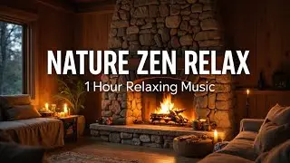 Warm Cabin Fireplace – 1 Hour Relaxing Music