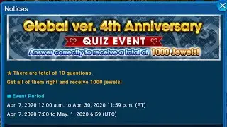 KHUx - 4th Anniversary Quiz Event Guide/Walkthrough/Playthrough!!! 1000 FREE JEWELS
