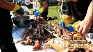 Serving a Spit Roasted Pig Cooked on the SpitJack XB85 Rostisserie System