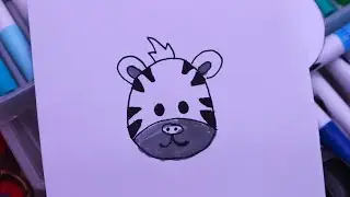 how to draw a cute zebra | drawing by paloopi