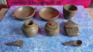How to make primitive kitchen set | kitchen set with clay |clay  kitchen set | miniature kitchen set
