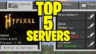 TOP 5 MELHORES SERVIDORES PARA MINECRAFT PE 1.21!!