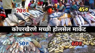 Fish wholesale market Navi Mumbai | Koparkhairane fish market 🐟