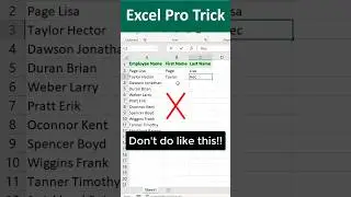 Excel Pro Trick: Flash Fill in Excel #excel #shorts #exceltricks
