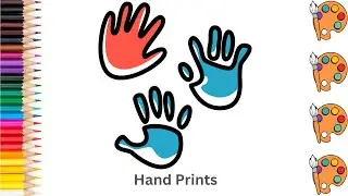 Hand Prints - Sketch Art and Paint | Step by step tutorial | Pencil to Palette