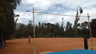 Pole vault with bamboo pole