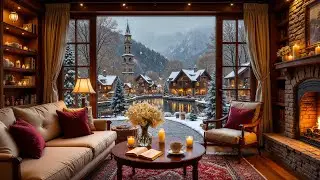 Sweet January Winter Coffee Shop Ambience ☕Instrumental Jazz Music for Work, Study and Relax
