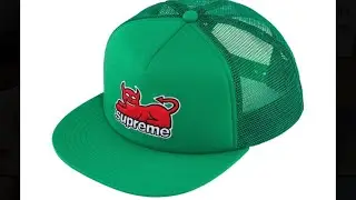 A Quick Look at the Supreme/Toy Machine Mesh Back 5-Panel - Green #supreme #supremess24
