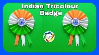 How to make Indian tricolour Badge||Independence day Badge||26January Badge||srk drawings||srk arts|