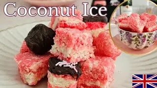 Easy Coconut Ice - no bake British sweet, Valentine's, Christmas gifting