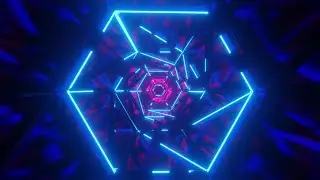 Futuristic Sci-Fi Abstract blue pink Neon Light Shapes Free Video Background Loops