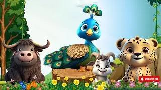 Cute Little Wild Animal Sounds: Peacock, Yak, Leopard, Mountain Goat | Music For Relax