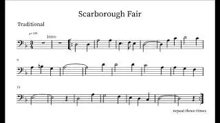 Scarborough Fair (Cello/Bassoon) - Sheet Music Play-Along