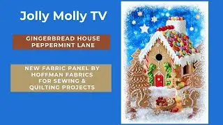 New Gingerbread House Peppermint Lane Fabric Panel Hoffman Fabrics Christmas Holiday Sewing Quilting