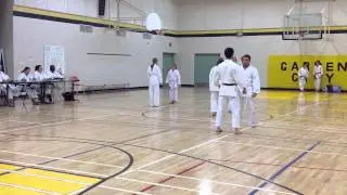 IKD Yellow Belt Testing, Sanbon Kihon Kumite with Shihan Maureen Woon-a-tai Nov 2012