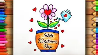 Easy Drawing of Kindness Day | Kindness Day Poster | Kindness Day Drawing | World Kindness Day Chart