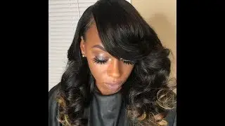 SIDE PART SEW IN TUTORIAL WITH A SWOOP OR BANG| TRADITIONAL INSTALL WITH LEAVEOUT