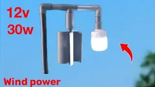 Free electricity ! Make your own wind energy generator using PVC pipes to light up lampposts