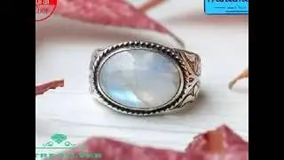 Handmade 925k Sterling Silver Natural Moonstone Turkish Silver Mens Ring,Handmade Ring