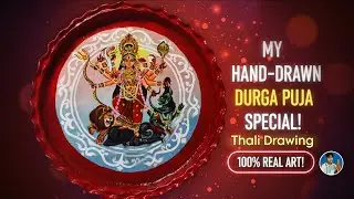 Divine Durga on a Plate |Hand-Painted Thali Art |Durga Puja Special 2025
