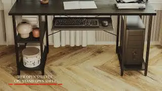 IRONCK Computer desk with keyboard tray black