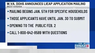 W.Va. DoHS announces LIEAP application mailing