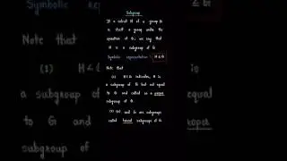 Concept of subgroup of a group #abstractalgebra#subgroup