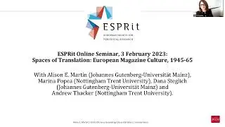 ESPRit online seminar: Spaces of Translation: European Magazine Culture, 1945-65