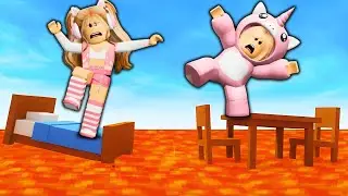 VICK e BABY SOBREVIVENDO no CH&Atilde;O &Eacute; LAVA do ROBLOX!