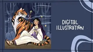 🖍️Digital Illustration Process - Indian Goddess