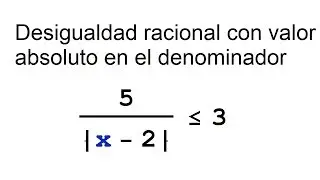 Desigualdad racional con valor absoluto en el denominador