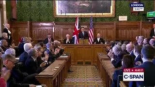 Speaker Mike Johnson addresses UK Parliament in London