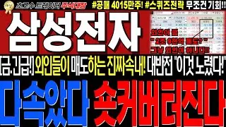 [삼성전자 주가전망]💥실시간 금요일 긴급정보! 외인들 매도? 