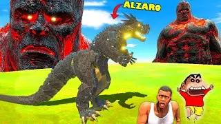 ALZARO SUN GOD vs LAVA GOD in Animal Revolt Battle Simulator with SHINCHAN and CHOP and Franklin
