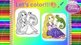 Tangled | Rapunzel coloring | kids coloring | coloring pages | learn colors | cartoon | Disney 