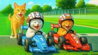 kitten works and sells flowers and buys mama cat a carwash