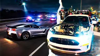 Loud Cars Full Sends In Front Of Cops !! (Cops didn’t chase)