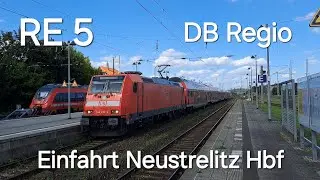 RE 5 der DB Regio nach Berlin-S&uuml;dkreuz erreicht Neustrelitz Hbf