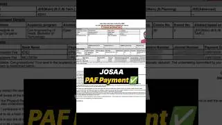 Partial Admission Fee JOSAA 2025✅ | Partial Admission Fee 2025 | PAF JOSAA
