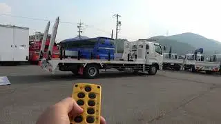 セルフローダー完成！！ 重機運搬車 三菱ふそう ファイター増トン 7.2トン積載 ワイドベッド付 登録済未使用車！ 上物作動とエンジン