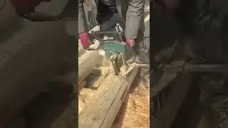 Drilling Perfect Mortises in Logs with a Handy Tool! #Woodworking #Mortises