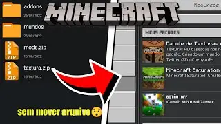 COMO COLOCAR MODS/ADDONS/TEXTURAS/MUNDOS NO MINECRAFT PE 1.20 SEM PRECISAR MOVER ARQUIVO😯