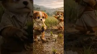 Poor Puppy Started Rice Farming 🌾 #shorts #cute #ai #shortsfeed #puppy #your_puppy
