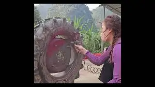Timelapse: Girl Spends 10 Days Restoring Abandoned Tractor After 5 Years | repair girl #diy #tractor